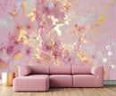 Pink Marble Wallpaper Abstract Gold Texture Murals for Boys and Girls Bedroom Living Room Large Fabric Wall Mural(Not Self-Adhesive) by TinyTreasures Baby Boutique