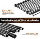 REIBII 1600LBS Storage Shelves Metal Shelving 5 Tier Wire Shelving Unit, 69.8" W Pantry Shelves Kitchen Shelves Adjustable Wire Shelf for Garage Storage Shelves, 69.8" Wx15.8 Dx72.4 H, Black by CozyNest Decor