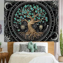 Lunerfex Tree of Life Tapastry Butterfly Moon Tapastry Flower Green Tree Tapestries Mandala Wall Hanging for Bedroom and Living Room Decor 44×60 Inches by CozyNest Decor