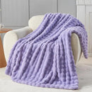 NEWCOSPLAY Faux Fur Throw Blanket Lavender Bubble Blanket Thick Warm Soft for Couch Sofa Bed 550GSM (Lavender, Throw(50"x60")) by CozyNest Decor
