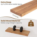 Floating Shelves for Wall Decor, 8" Deep Rustic Solid Elm Wood Floating Shelves Wall Mounted, Wall Shelves with Invisible Bracket for Living Room Bathroom Bedroom Kitchen, 24 Inch Set of 2, Natural by CozyNest Decor