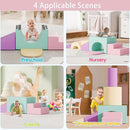 Soft Foam Climbing Blocks Set – Large 5-in-1 Soft Play Toys Crawling & Sliding Climbing Arch for Toddlers, Foam Playset for Nursery,Preschool,Pink by TinyTreasures Baby Boutique