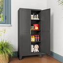 Metal Pantry Cabinet with 2 Doors and Adjustable Shelves, Kitchen Storage cabinets with Gold Handles, Versatile Storage for Laundry Room,Living Room,Bathroom,Dinning Room-Black by CozyNest Decor