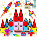 Mini Magnetic Tiles for Kids, Magnetic Building Set, Construction STEM Travel Toys for Boy Girl Ages 3+, Montessori Preschool Learning Educational Sensory Magnet Creative Toy Gift for Toddlers, 32 Pcs by TinyTreasures Baby Boutique
