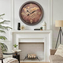 CLXEAST 24 Inch Large Wall Clock with Moving Gears, Industrial Clocks with World Map Dial, Oversized Cool Wall Clock for Living Room Decor,Oil Rubbed Bronze Brown by CozyNest Decor