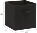 Amazon Basics Collapsible Fabric Storage Cubes Organizer with Handles, Sturdy, Black, 10.5-x-10.5-x-11-inch, Pack of 6 by CozyNest Decor