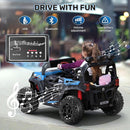 ANPABO 24V 4X4 Ride on Car Truck w/Remote Control, 4WD/2WD Switchable Kids UTV, 19" Spacious Seat, 4 Shock Absorbers, Soft Start, Music Player, Electric Car for Kids (Blue) by TinyTreasures Baby Boutique