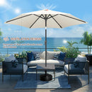 FLAME&SHADE 10ft Patio Umbrella - Outdoor Umbrella with 6 Sturdy Ribs, Push Button Tilt and Crank, UV Protection Table Market Umbrella for Pool, Porch，Garden, Deck, Backyard (Ivory) by GreenHaven Gardens