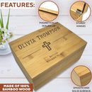 Baptism Memory Box Bamboo Wood - Personalized Baptism Gifts for Boys, First Communion Storage Box for Girls, Personalized Christening Gifts for Boys, Engraved Confirmation Keepsake Boxes, 11x8x4,75 in by TinyTreasures Baby Boutique