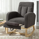 NIOIIKIT Modern Nursery Rocking Chair, Teddy Upholstered Rocking Chair with Footrest, Comfortable Rocker Recliner with Side Pocket, Glider Rocker for Living Room, Bedroom, Nursing Room (Dark Grey) by TinyTreasures Baby Boutique