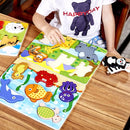 Chunky Puzzles for Toddlers 1-3, Farm, Sea, Zoo Animals Wooden Puzzles, Preschool Early Learning Toy Gift for Kids Ages 1 2 3 Year Old by TinyTreasures Baby Boutique