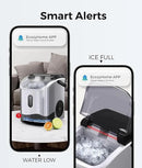 ecozy Smart Nugget Ice Maker Countertop, Portable Pebble Ice Machine with Voice Control, 34lbs/24H Soft Chewable Ice, Self-Cleaning Pellet Ice Maker with APP WiFi for Kitchen Party, Stainless Steel by CozyNest Decor