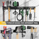 LBT 49.5"Garage Tool Organizer Wall Mount 500lbs Garden Tool Organizer for Garage with Adjustable Hooks,Heavy Duty Yard Tool Storage Rack, Anti-Rust Shed Rack Holder Hanging Rake Broom Mower Snowboard by GreenHaven Gardens