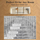 9x12 Area Rug Living Room Rugs, Stain Resistant Washable Rug, Vintage Large Non-Slip Backing, Low Pile Lightweight Print Rug for Bedroom Dinning Room Home Office (White/Grey) by TinyTreasures Baby Boutique