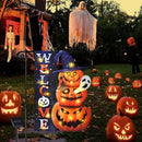 Halloween Lighted Garden Flag, Solar Yard Flag for Outside, 8 Modes Double Sided Welcome Halloween Pumpkin Outdoor Decorations for Home Porch (Pumpkin-12x18) by CozyNest Decor