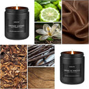 2 Pack Men Candles | Smoke & Vanilla + Vintage Leather - Scented Candles for Men - Masculines Candle - Soy Candle for Home Scented, Man Gifts, Black Jar - 7oz by CozyNest Decor