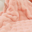 RYNGHIPY Faux Fur Blanket for Couch Fluffy Warm Throw Blanket for Sofa Bed Soft Plush Thick Bubble Blanket (Blush, 63''x79'') by CozyNest Decor