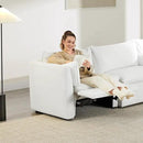 CHITA Power Sectional Down Filled Corner Sofa, Comfty Feather V Shape Power Modular, FSC Certified Modern Cloud Couch with Electric Footrests, 107 inch Width,5 Seat Sofa, Cream by CozyNest Decor