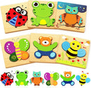 Bekayshad Wooden Puzzles Toddler Toys Gifts for 1 2 3 Year Old Boys Girls, Animal Jigsaw Puzzles Montessori Toys, Learning Educational Christmas Birthday Gifts for Girls Boys Ages 1-3 by TinyTreasures Baby Boutique