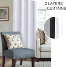 XWZO White 100% Blackout Curtains - Heat and Full Light Blocking Drapes with Black Liner for Bedroom/Laundry Room, Rod Pocket Window Panels with Tiebacks, White, W38 x L72, Set of 2 by TinyTreasures Baby Boutique