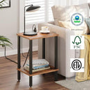 TUTOTAK End Table with Charging Station, Side Table with USB Ports and Outlets, Nightstand, 2-Tier Storage Shelf, Sofa Table for Small Space TB01BB040 by CozyNest Decor