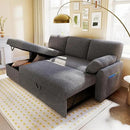 VanAcc Sofa Bed, Sleeper Sofa with Storage Chaise- 2 in 1 Pull Out Couch Living Room, Comfy Sleeper Couch, Grey Boucle by CozyNest Decor