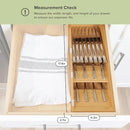 Premium Cutlery, Flatware, and Silverware Drawer Organizer – Slanted 3-Compartment Design with Labeled Slots, Non-Slip Feet, 100% Sustainable Bamboo by CozyNest Decor