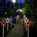 4th of July LED Big Star Pathway Lights Patriotic Lights Outdoor, for Memorial Day Independence Day Any Patriotic Decorations, 8 Mode Remote Control Solar Powered(2 Pack, 180 LED) by GreenHaven Gardens
