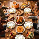 40Pcs Fall Paper Plates and Napkins Party Supplies, Disposable Thanksgiving Pumpkin Flower Wreath Plates Napkins Dinnerware Set for Autumn Theme Party Decorations (Fall) by CozyNest Decor