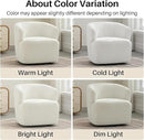 Swivel Accent Chair, Sherpa Teddy Barrel Chair for Living Room, Cozy Round Boucle Arm Chair, Metal Base for Club Nursery Bedroom, White by CozyNest Decor