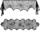 Lulu Home Halloween Fireplace Decorations, Fireplace Mantle Scarf Cover and Table Cloth, Black Lace Spider Web for Table, Door, Window and Fireplace Decoration, Halloween Decoration by CozyNest Decor