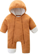 Newborn Baby Fleece Jumpsuit Girls Boys Winter Hooded Coverall Romper Cute Baby Snowsuit Clothes by TinyTreasures Baby Boutique