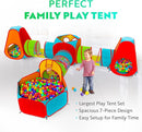 Playz 7pc Kids Play Tent with 1 Big Ball Pit for Babies, 3 Play Tunnel for Toddlers, and 3 Pop Up Tents Playhouse Bundle, Best Birthday Gift for Boys & Girls, Indoor & Outdoor Use Portable Play Center by TinyTreasures Baby Boutique