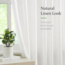 FMFUNCTEX Pinch Pleated Curtains 84 Inches Long for Living Room, White Semi Sheer Faux Linen Textured Pleat Drapes for Bedroom with Hooks, Light Filtering Neutral Farmhouse Window Drapes 2 Panels by CozyNest Decor