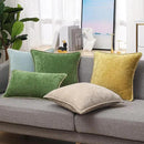 decorUhome Fall Chenille Soft Throw Pillow Covers 12x20 Set of 2, Lumbar Velvet Farmhouse Neutral Decorative Euro Pillow Covers with Stitched Edge for Couch Sofa Bed Home Decor, Forest Elf by CozyNest Decor