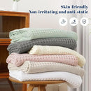 PHF 100% Cotton Waffle Weave Blanket Twin Size, Soft Lightweight Breathable Cozy Summer Blankets for Bed, Luxury Aesthetic Woven Bedding for Home Decor, 66"x90", White by CozyNest Decor