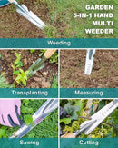 Hand Weeder Trowel Garden Weed Puller Weed Pulling Tool Hand Weeder Cutter Tool for Gardening Weeding Digging Cutting Transplanting Measuring Planting Removing Multi Use Garden Weed Picker Hand Tool by GreenHaven Gardens