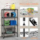 1000 lbs 4 Tier Shelf Metal Storage Shelves Wire Rack Closet Organizers with PP Board for Garage Kitchen Bathroom Laundry Black 11.8" D x 21.7" W x 39.5" H by CozyNest Decor