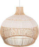 Arturesthome White Rattan Pendant Light for Kitchen Island Sink, Wicker Chandelier, Handmade Woven Hanging Ceiling Light Lampshade by GreenHaven Gardens