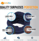 SunnyBay XL Microwave Heating Pad, Microwavable Heated Neck and Shoulder Wrap, Hands-Free Weighted Moist Hot or Cool Pack, Soft Fleece Cover and Flaxseed Filling, 30 Inch Extra-Long Length, Navy by CozyNest Decor