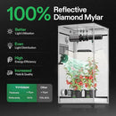 VIVOSUN G336 36"x36"x72" Grow Tent, 3x3 FT Advanced Gray Mylar Tent with 19mm Poles, Observation Window and Floor Tray for Hydroponic Plants for VS2000/VS3000 by GreenHaven Gardens