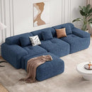 122" Modern L Shaped Modular Sectional Sofa, Boneless Couches for Living Room with Ottoman,4 Seater Convertible Chenille Cloud Couch Sofa Set, No Assembly Required, Blue 1 PCS by CozyNest Decor