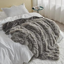 GONAAP Fuzzy Faux Fur Throw Blanket Queen Size Light Grey Super Soft Cozy Plush Fuzzy Shaggy Blanket for Couch Sofa Bed (Light Grey, Queen(90"x90")) by CozyNest Decor