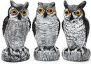 Ezoon 3 Pack Owl Decoy to Scare Birds Away, Fake Owl Scarecrows, Pigeon Deterrent, Plastic Owl Statue for Outdoor Garden Yard by GreenHaven Gardens