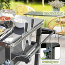 Domi 3-Shelf Outdoor Grill Table, Grill Cart with Wheels, Outdoor Pizza Oven and Food Prep Table, Blackstone with Stainless Steel Tabletop, BBQ Stand for Blackstone Griddle for Outside BBQ by CozyNest Decor