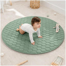 Comfy Cubs Round Kids Play Mat - Medium 48 inches Soft Quilted Baby Floor Mat with Non-Slip Bottom - Plush Design for Toddlers' Playtime and Relaxation - Comfortable and Durable - Fern by TinyTreasures Baby Boutique