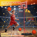 Kids Indoor Basketball Hoop with Scoreboard & Timer,Toddler Adjustable Height Basketball Goal Toy for Outdoor Backyard,Sports Game Play by TinyTreasures Baby Boutique