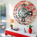 The Gears Clock Real Moving Gear Wall Clock England Line (Red Lava, 24 inches (60 cm)) by CozyNest Decor
