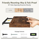 Fun Memories 72 Inch Floating Shelves for Wall 2 Pack Shelves for Bedroom|Kitchen|Bathroom 72 x 9.3 Inch Wood Floating Shelf with Invisible Brackets for Books|Storage|Decor, Rustic Brown by CozyNest Decor