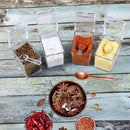 XIUDI Clear Seasoning Rack Spice Pots-4 Pieces Clear Seasoning Storage Container for Spice Salt Sugar Cruet.Acrylic Seasoning Box, Cruet with Cover and Spoon by CozyNest Decor